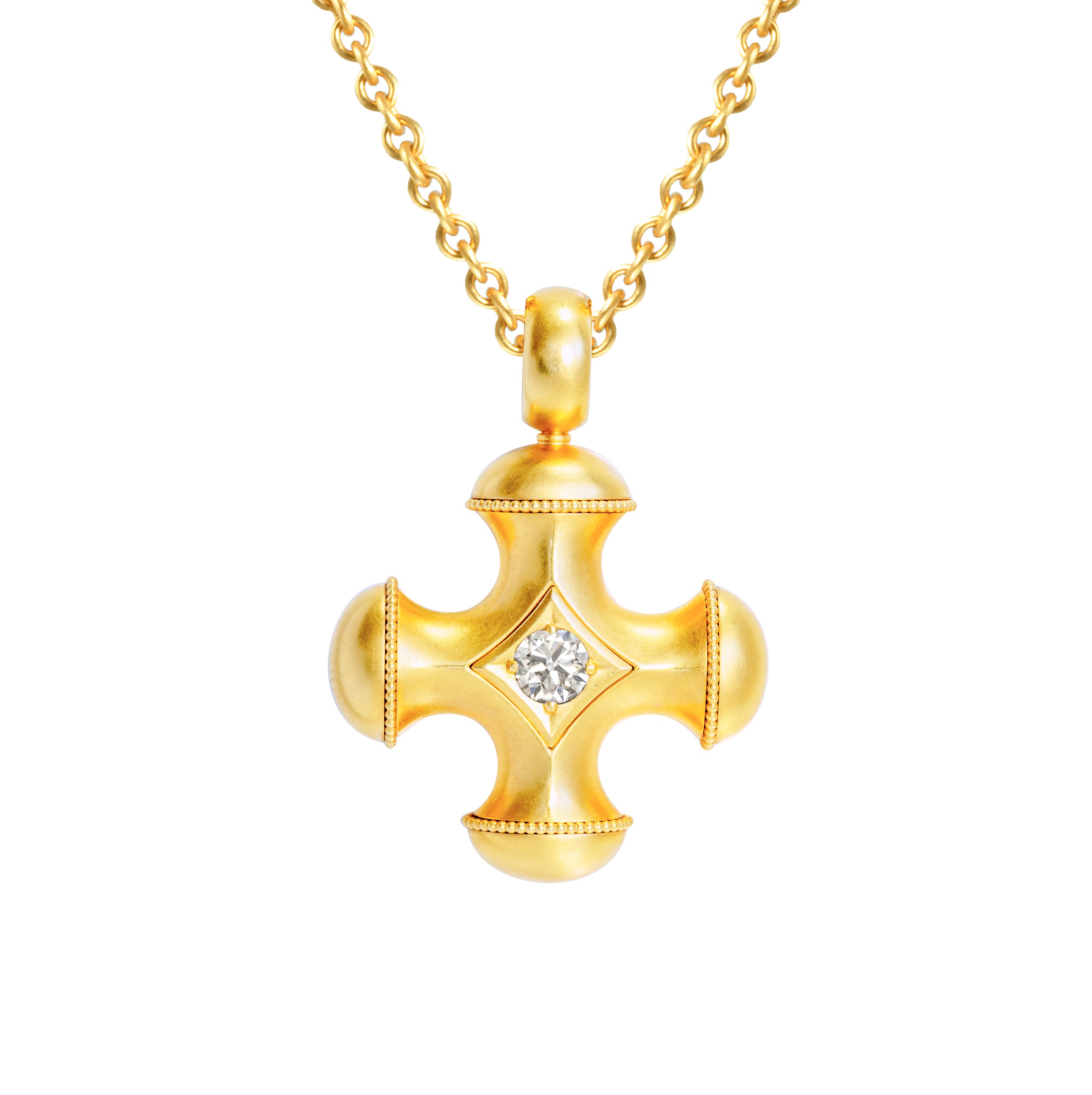 Anhänger 750 Gelbgold Leinfelder Kreuz