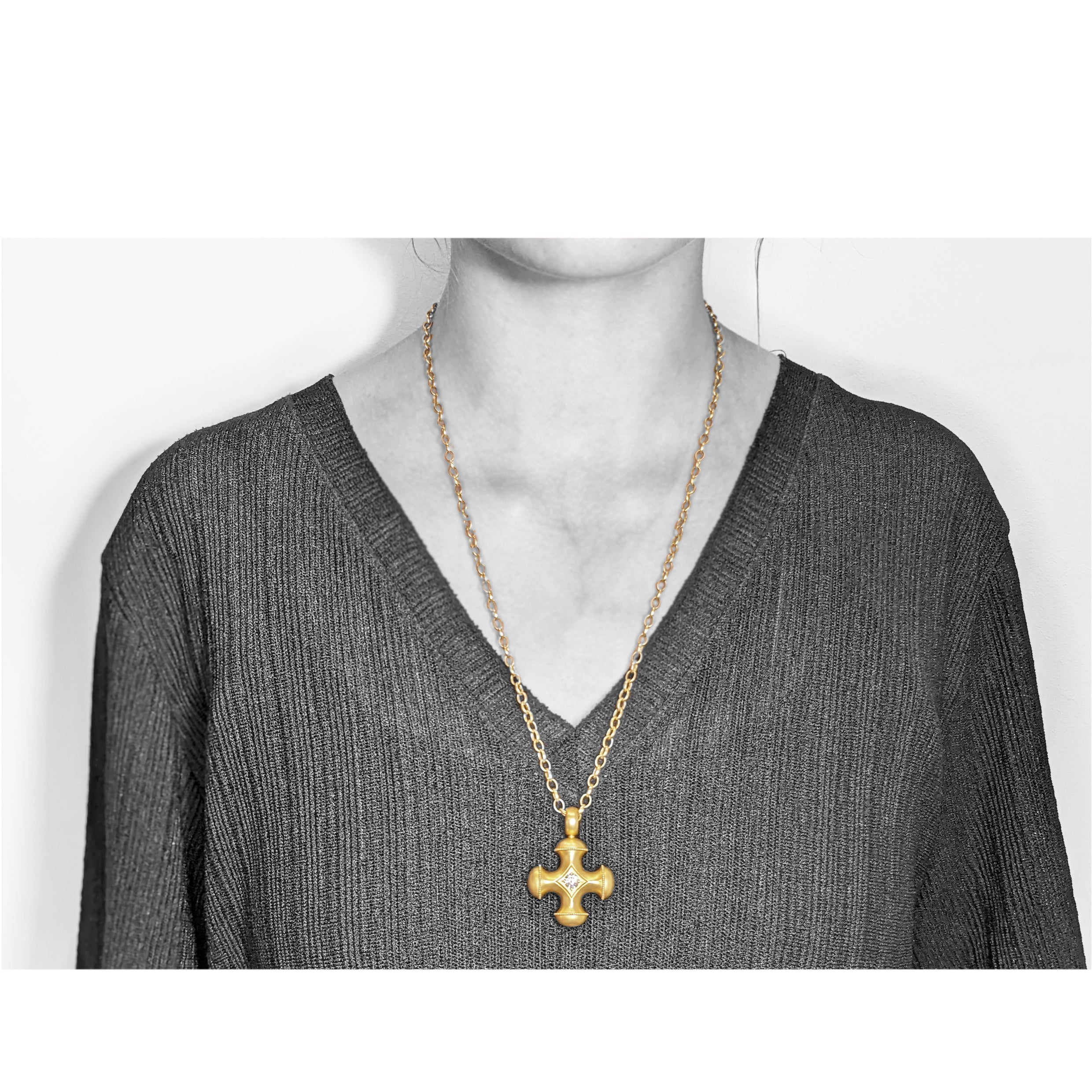 Anhänger 750 Gelbgold Leinfelder Kreuz - Image 2