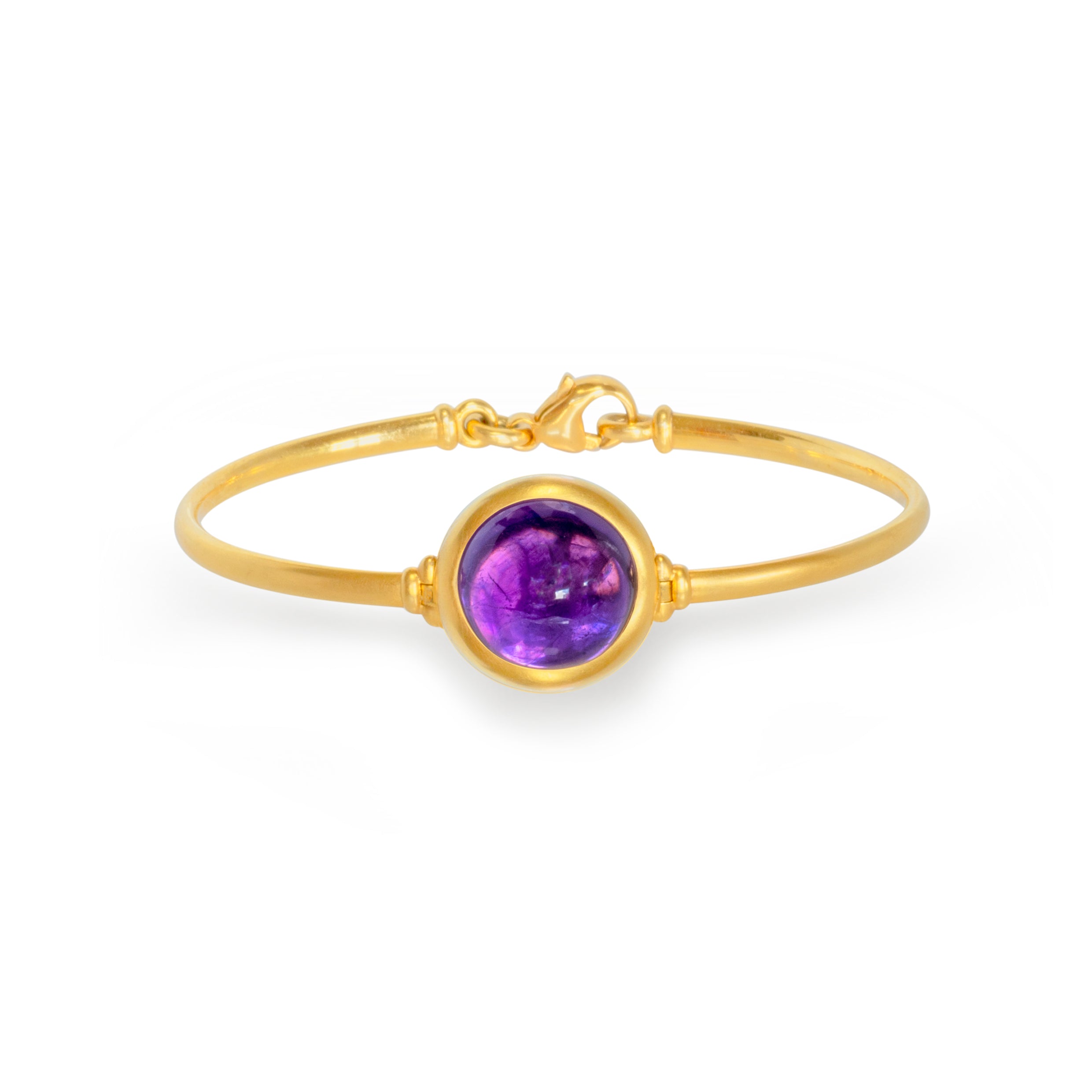 Armreif 750 Gelbgold mit Amethyst Cabochon