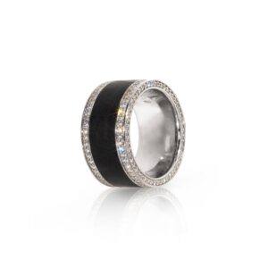 Ring 750 Weißgold mit Ebenholz