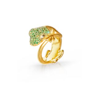 Ring "Gecko" mit Tsavoriten und Brillanten