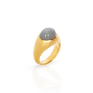 Bandring 750 Gelbgold mit Mondstein Cabochon