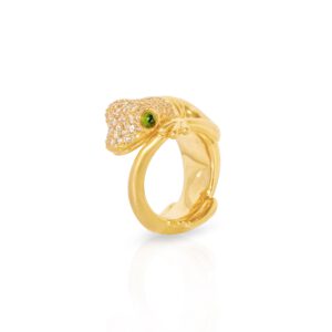 Ring "Gecko" mit Chromturmalinen und Brillanten