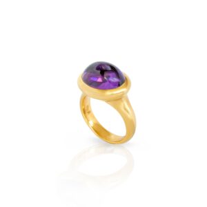 Mantelring tailliert mit Amethyst Cabochon
