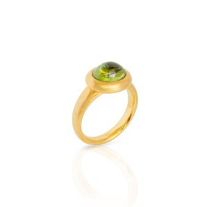 Ring 750 Gelbgold mit Peridot Cabochon
