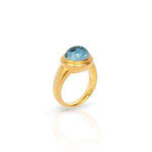 Ring mit Aquamarin Cabochon