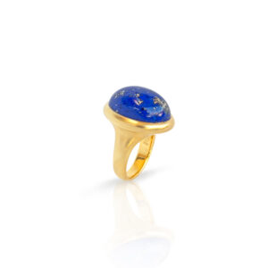 Mantelring tailliert mit Lapis Cabochon