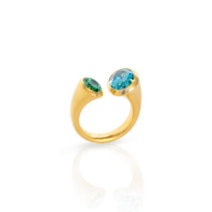 Tulpenring mit Starlit und Turmalin