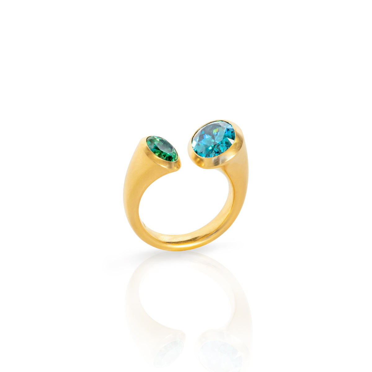 Tulpenring mit Starlit und Turmalin