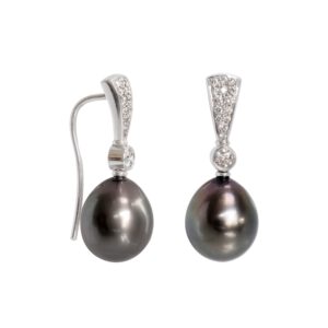 Ohrhänger mit Brillanten und Tahitiperlen