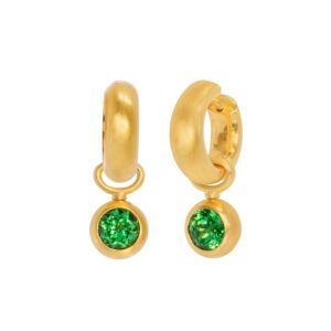 Klappcreolen 750 Gelbgold mit Tsavorit Einhängern