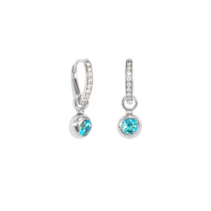 Klappcreolen "Wiener Brisur" 750 Weißgold mit Starlit Einhängern