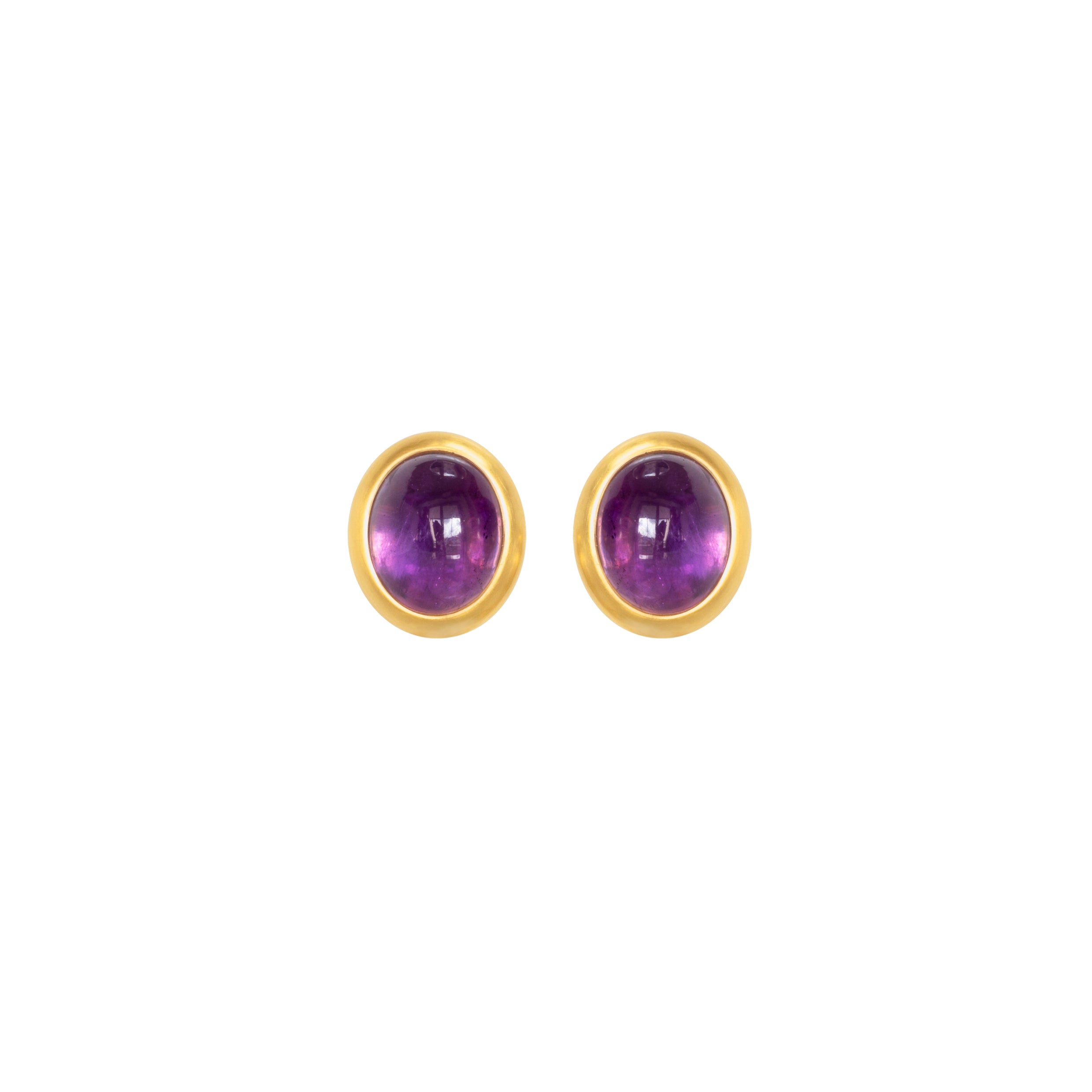 Vario Ohrschmuck Clip Oberteile mit Amethyst Cabochons