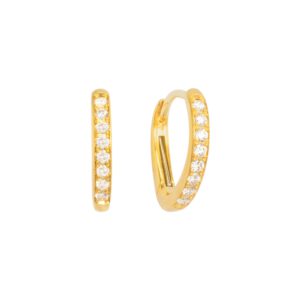 Klappcreolen 750 Gelbgold „Wiener Brisur“ mit Brillanten klein