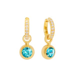 Klappcreolen 750 Gelbgold mit Brillanten und Starlit Einhängern