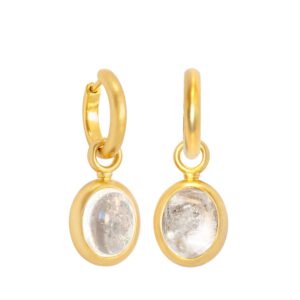 Klappcreolen 750 Gelbgold mit Bergkristall Einhängern