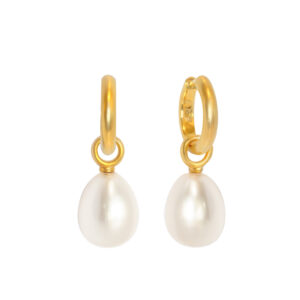 Klappcreolen 750 Gelbgold mit Perleinhängern