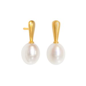 Ohrstecker 750 Gelbgold mit Süßwasserperlen