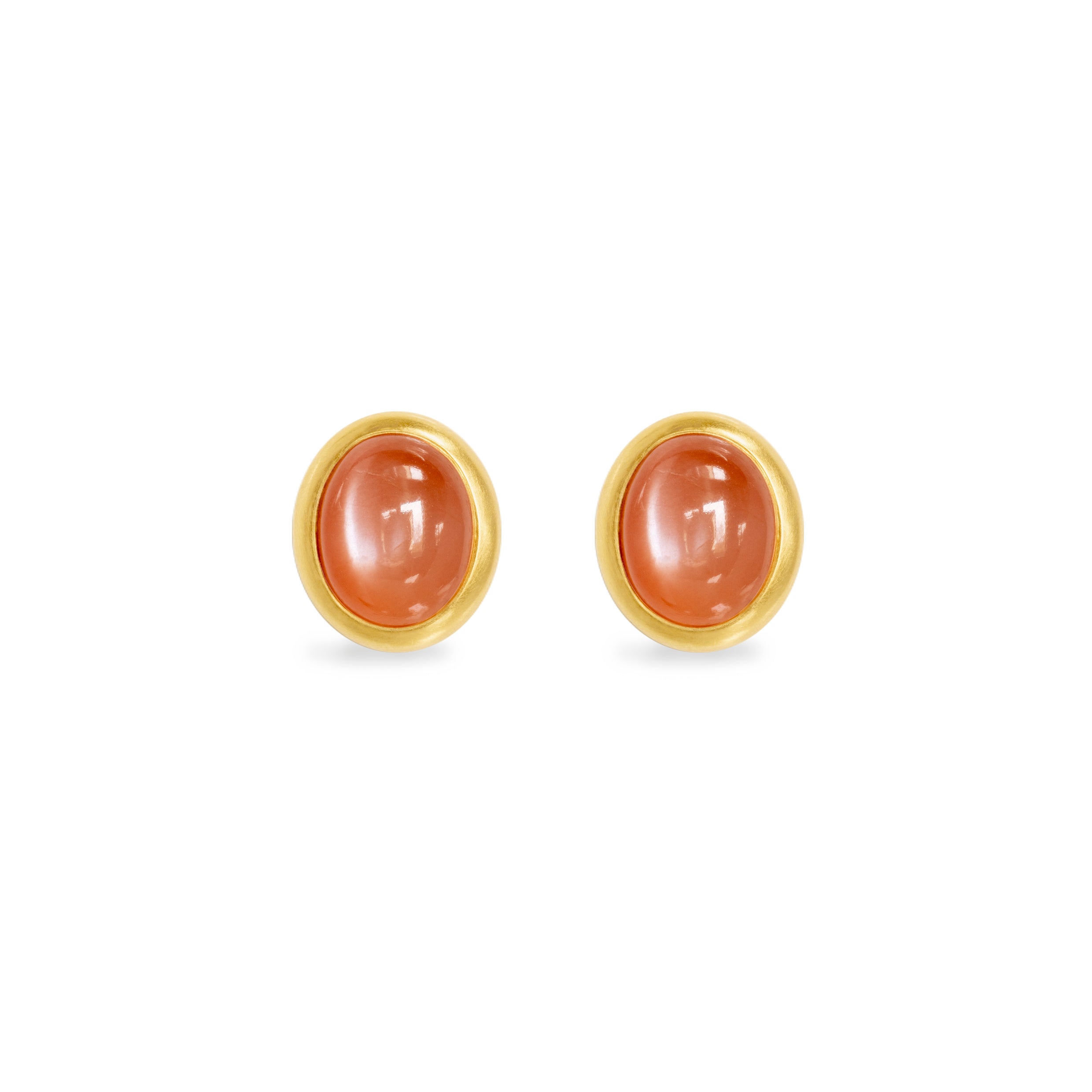 Vario Ohrschmuck Oberteile mit orangenen Mondstein Cabochons