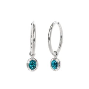 Klappcreolen 750 Weißgold mit Starlit Einhängern