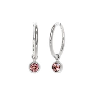 Klappcreolen 750 Weißgold und Hyazinth Einhängern