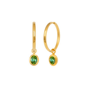 Klappcreolen 750 Gelbgold mit Turmalin Einhängern