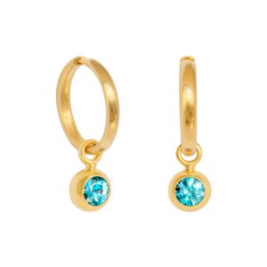 Klappcreolen 750 Gelbgold mit Starlit Einhängern