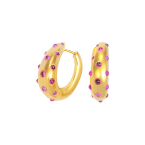 Klappcreolen mit pink Saphiren