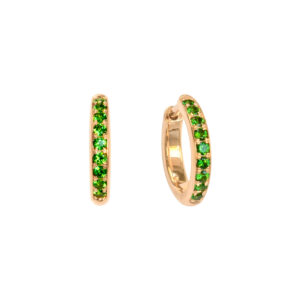 Klappcreolen 750 Roségold mit Tsavoriten