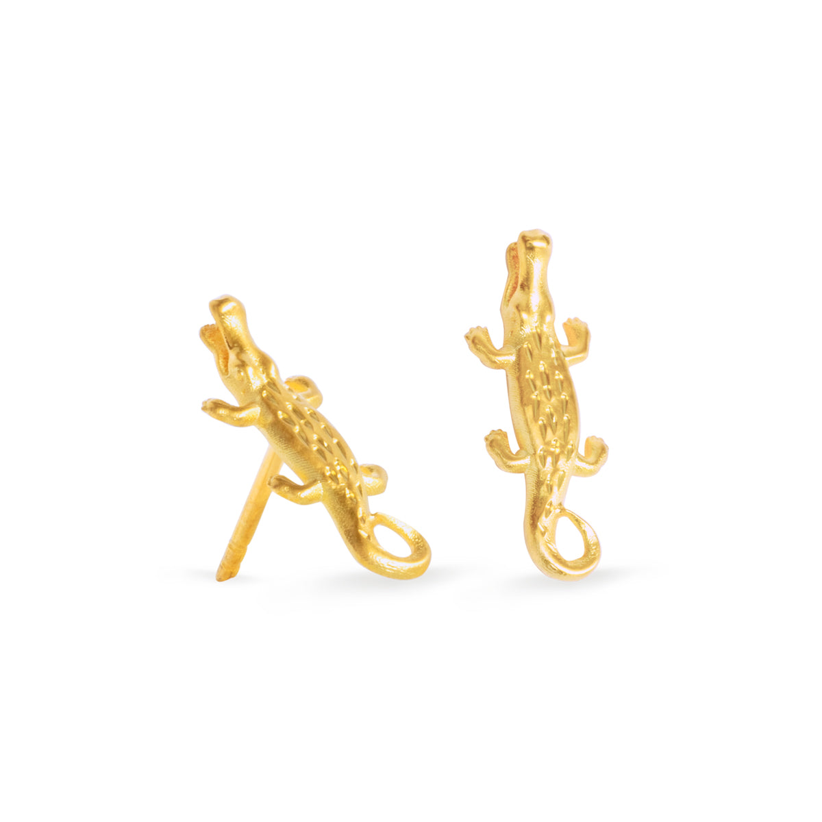 Ohrstecker 750 Gelbgold "Krokodil"