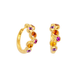 Klappcreolen mit Saphiren 750 Gelbgold