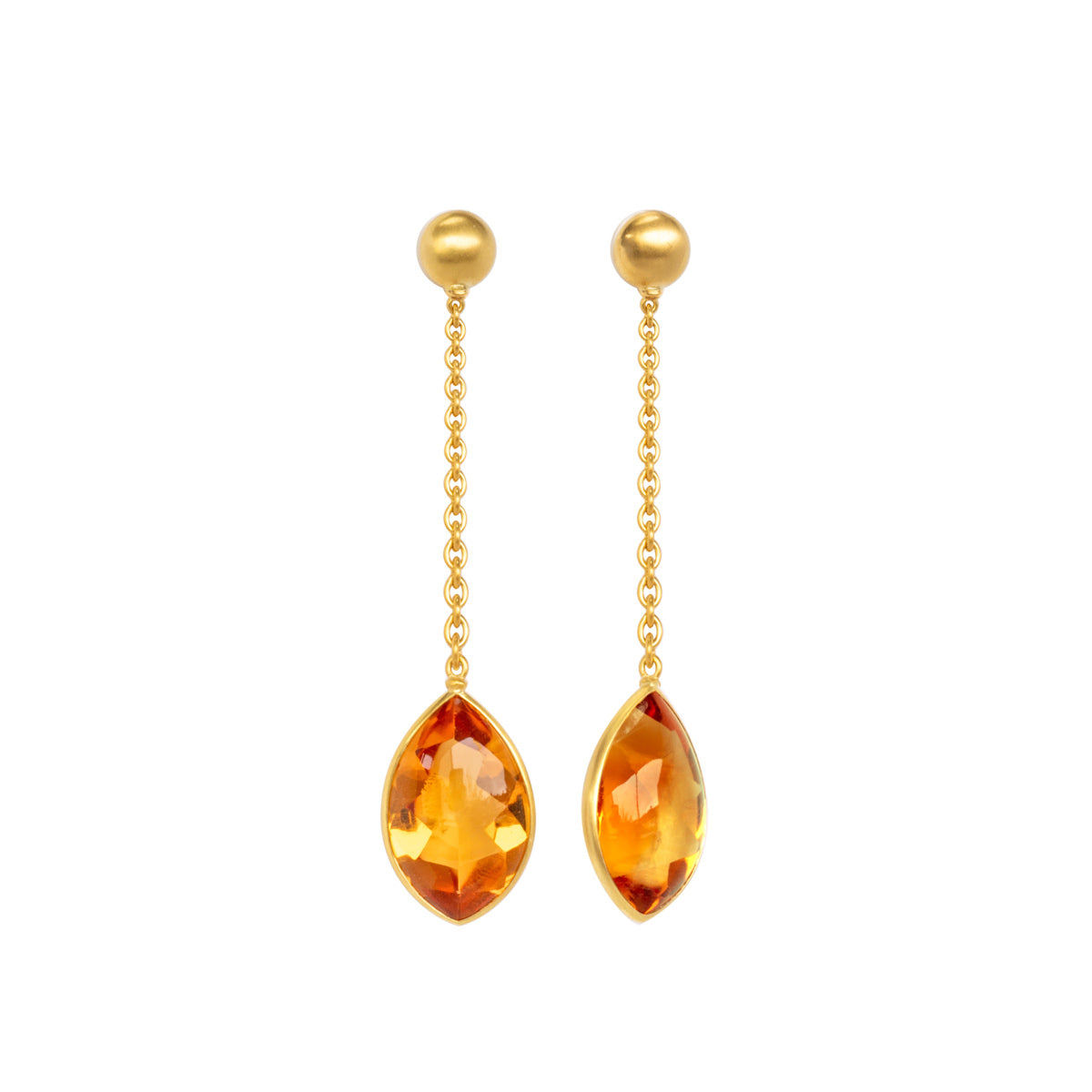 Ohrhänger mit Citrin Navette bufftop