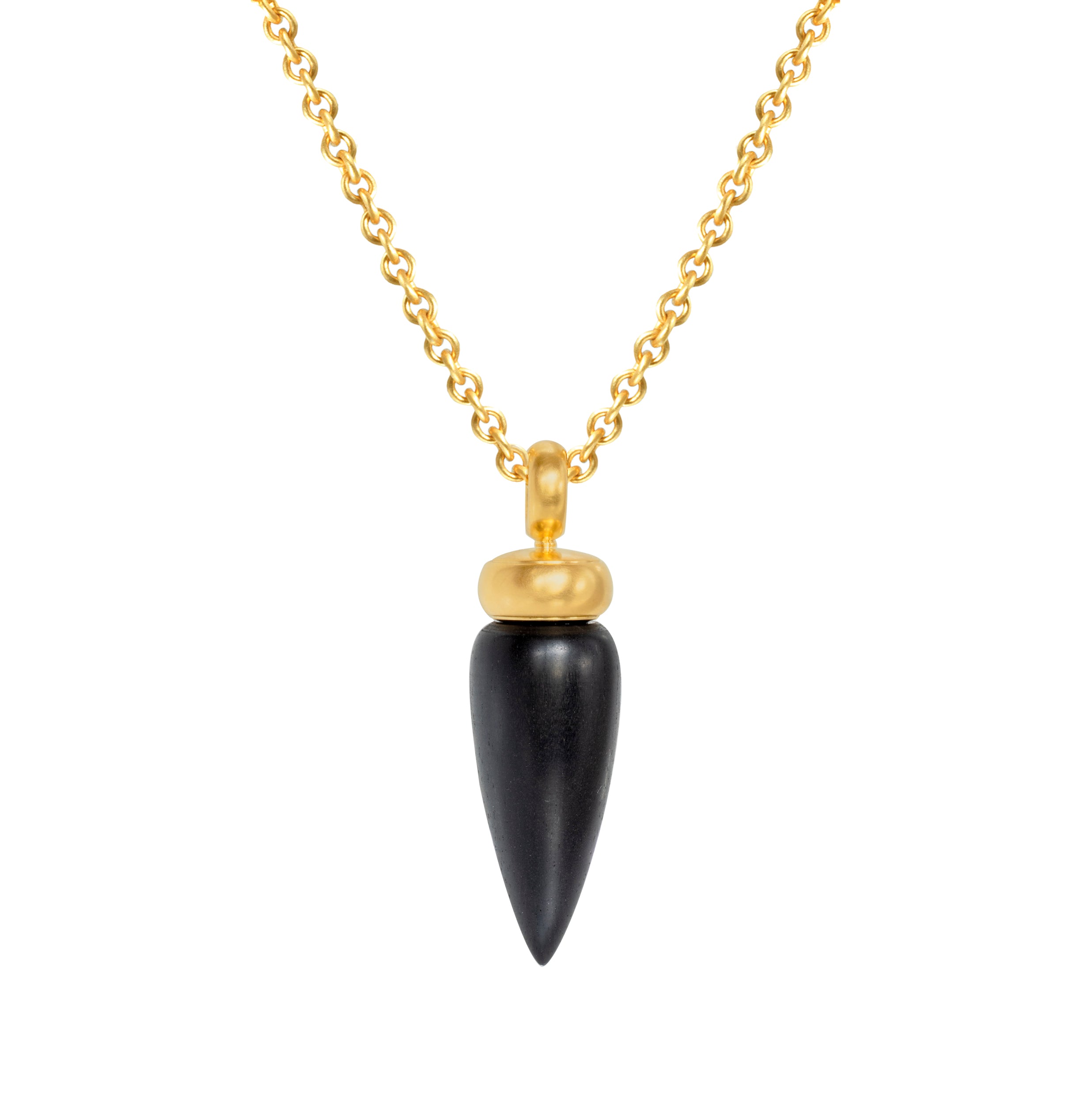 Anhänger 750 Gelbgold mit Ebenholzzapfen