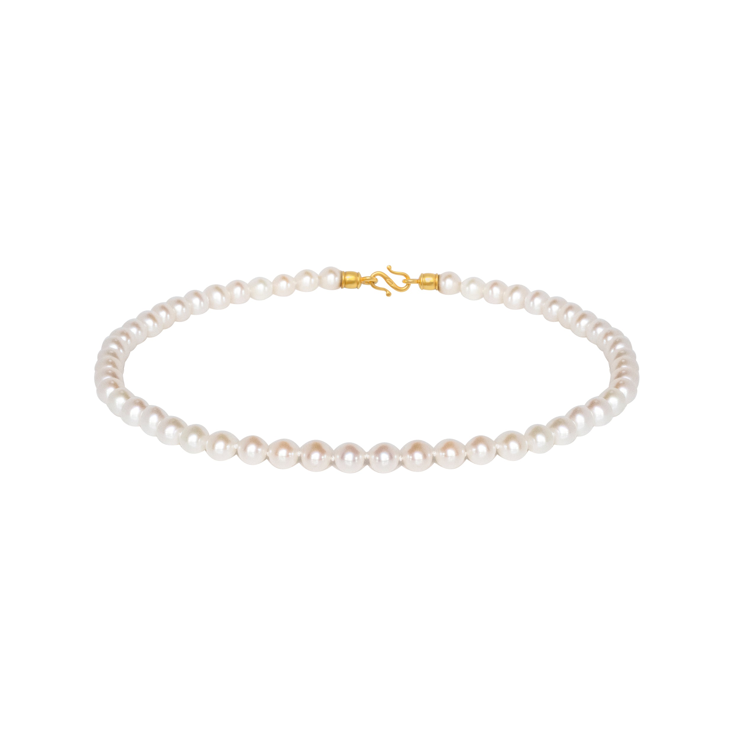 Collier 750 Gelbgold mit Süßwasserperlen