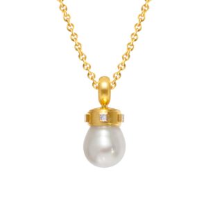 Anhänger 750 Gelbgold mit 5 Diamanten