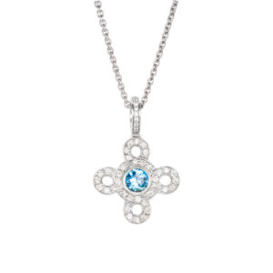 Anhänger 750 Weißgold mit Aquamarin