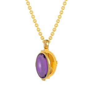Medaillon 750 Gelbgold mit Amethyst Cabochon und Brillant