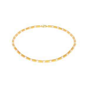 Collier 750 Gelbgold mit Süßwasserperlen