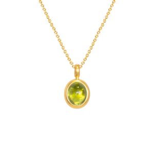 Anhänger 750 Gelbgold mit einem Peridot Cabochon