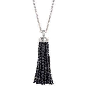 Anhänger 750 Weißgold mit schwarzen Spinellsträngen