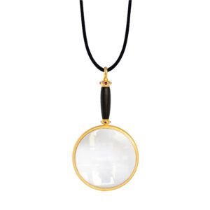 Anhänger "Lupe" mit pink Saphiren und Ebenholz