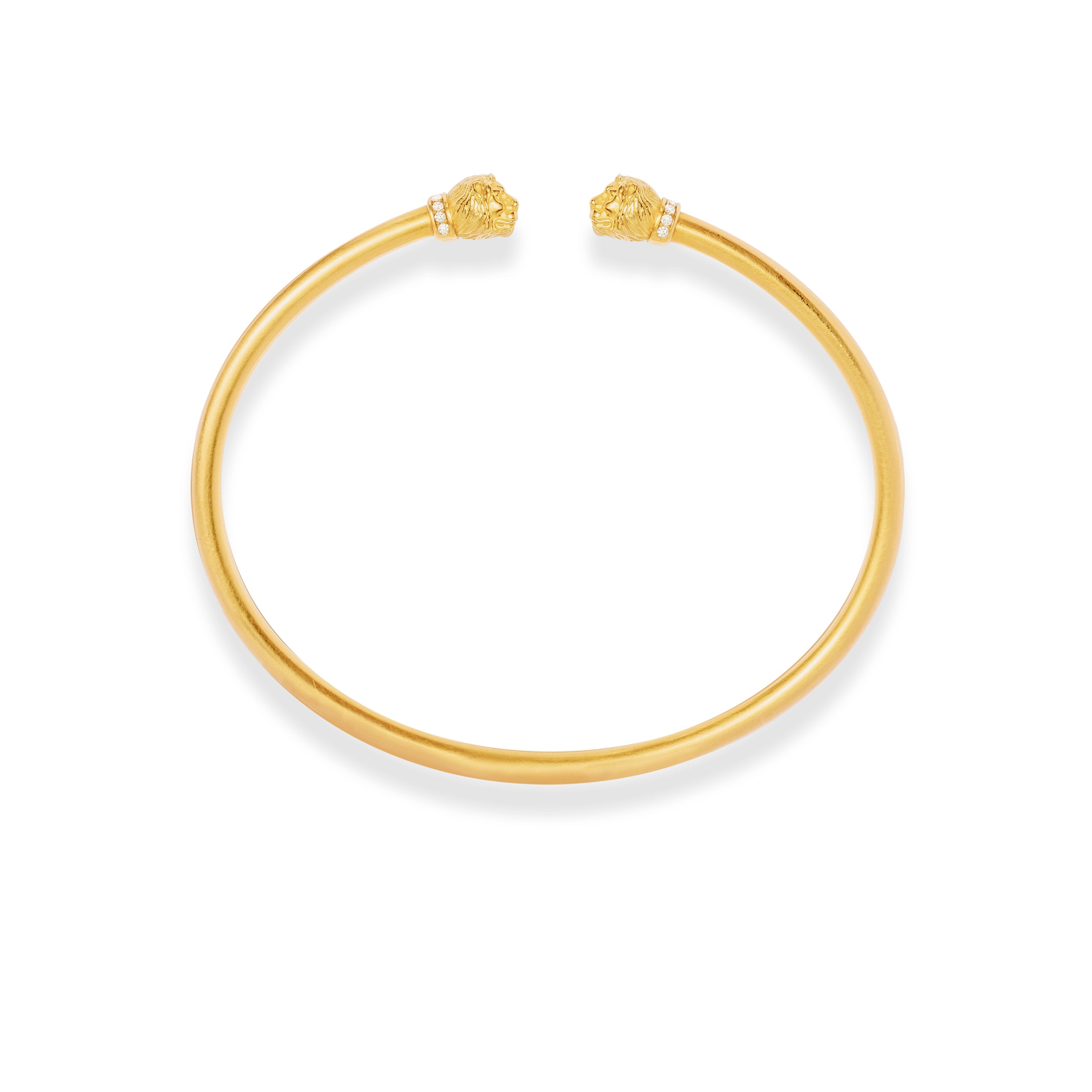 Armreif 750 Gelbgold mit Löwenköpfen und Brillanten