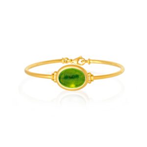 Armreif 750 Gelbgold mit Peridot Cabochon