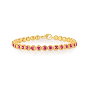 Armband 750 Gelbgold mit 32 pink Saphiren