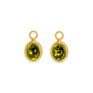 Einhänger für Klappcreolen mit Peridot Cabochons