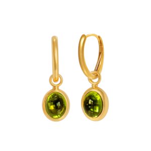 Klappcreolen Wiener Brisur 750 Gelbgold mit Peridot Einhängern