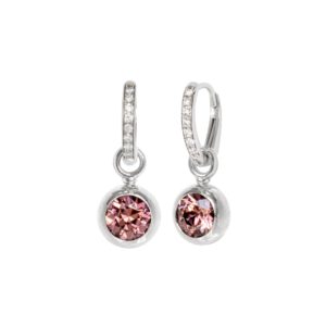 Klappcreolen "Wiener Brisur" 750 Weißgold mit Brillanten und Hyazinth Einhängern