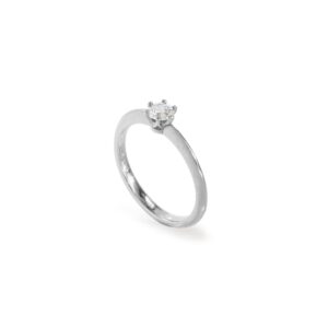 Solitärring 750 Weißgold mit einem Brillant