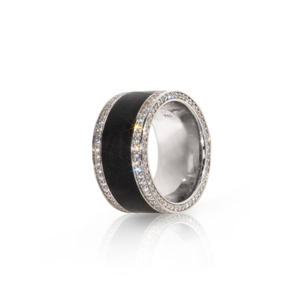Ring 750 Weißgold mit Ebenholz