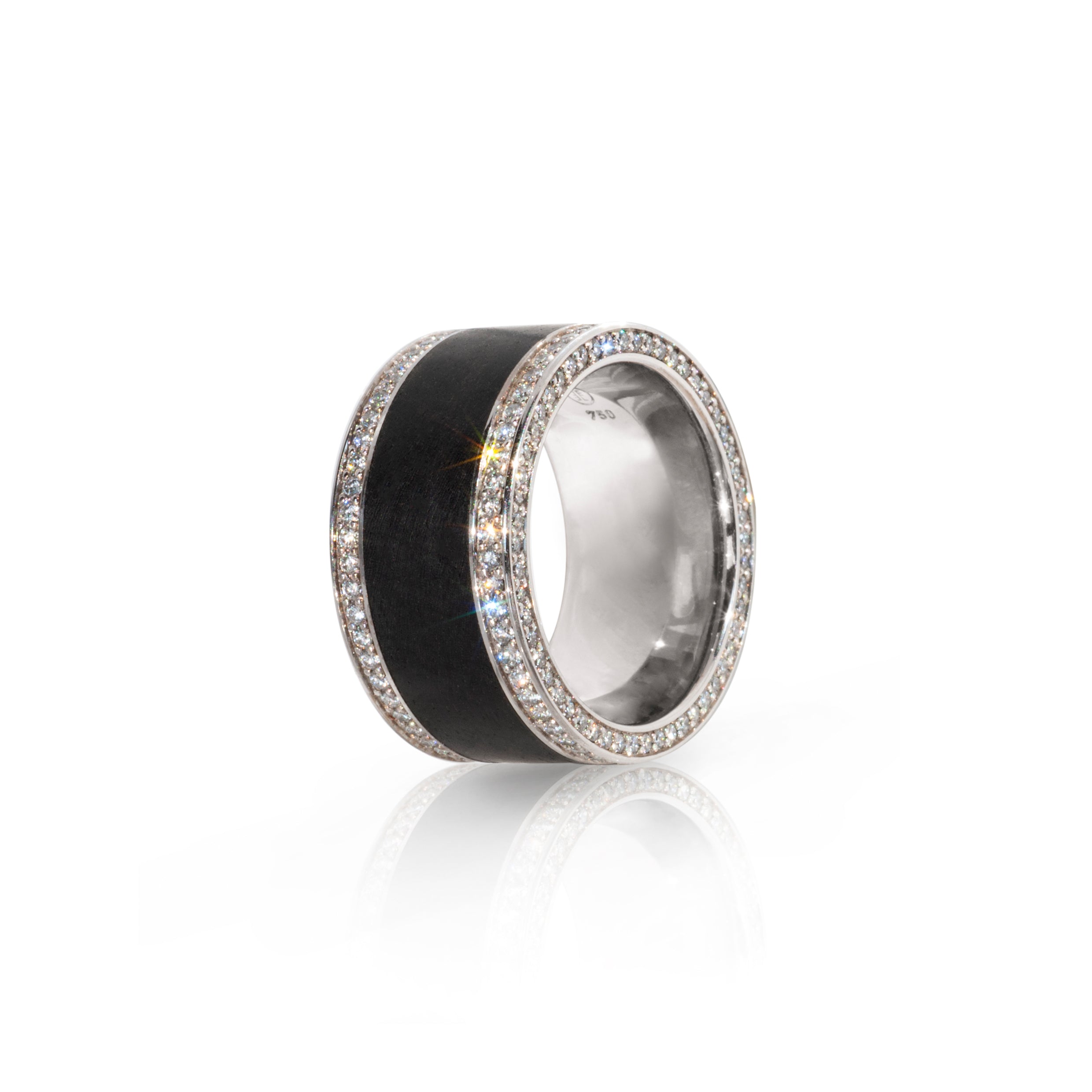 Ring 750 Weißgold mit Ebenholz